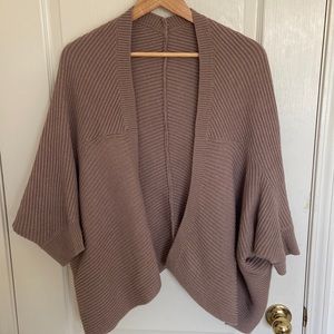 Cardigan wrap sweater tan